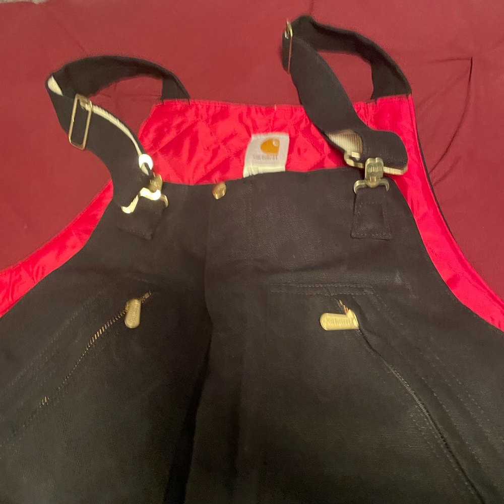 Carhartt Men's Relaxed Black Jeans with Red Accents, Brand New.